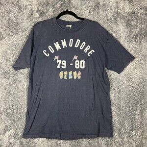 Vintage Stedman Shirt Mens XL Blue Commodore 79-80 Circus USA Patriotic Tee